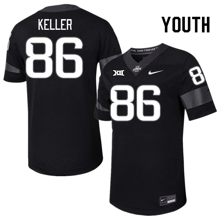 Youth #86 Andrew Keller Iowa State Cyclones College Football Jerseys Stitched-Black